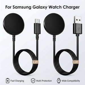 삼성 갤럭시 워치 충전기용 USB 마그네틱 충전 케이블, 삼성 워치 8 7 6 5 4 액티브 클래식 울트라 충전 도크용