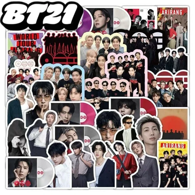 51개 BT21 스타일리시 그래피티 방수 스티커 DIY 장식 데칼 (휴대폰, 스케이트보드, 물병용)