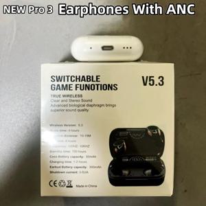 핫 S8 이어폰 뉴 3 프로 A3 이어폰 ANC 블루투스 5.3 이어버드 게이밍 헤드셋 (iOS, 샤오미, 안드로이드 폰용)