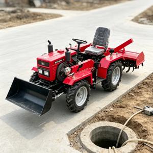 맞춤형 고성능 이중 목적 로터리 경운기 파종기, 4륜 4WD 경운 장비, 휠형 로터리 경운기