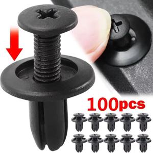 1/5/10/30/50/100pcs 8mm 플라스틱 리벳 패스너 나사 자동차 범퍼 펜더 블랙 리벳 자동차 패스너 클립 (도요타 포커스 기아 니산용)
