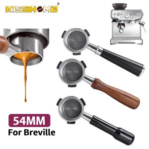 54mm 커피 바텀리스 포터필터 네이키드 핏 브레빌 세이지 870 878 879 더블 스파우트 에스프레소 머신 액세서리 바리스타 도구