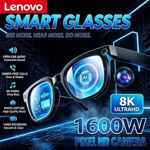 레노버 2027 신형 2400W 픽셀 AI 스마트 안경 사진 촬영 블루투스 제어 터치 번역기 AI 음성 비서 선글라스