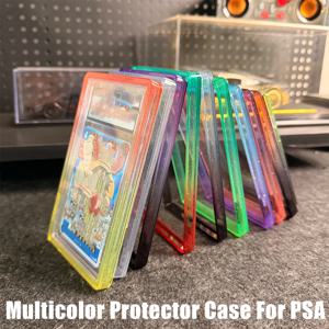 PSA CGC 35PT 등급 카드용 스태커블 슬래브 케이스, TPU 슬래브 범퍼 보호대(후면 패널 포함), 멀티컬러 글리터, PTCG용