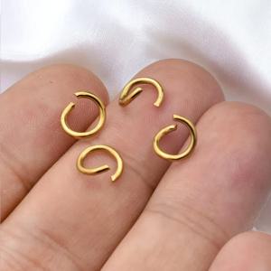 100pcs 스테인레스 스틸 스플릿 링 점프 링 18K 골드 도금 PVD 목걸이 팔찌 커넥터 쥬얼리 만들기 용품 도매