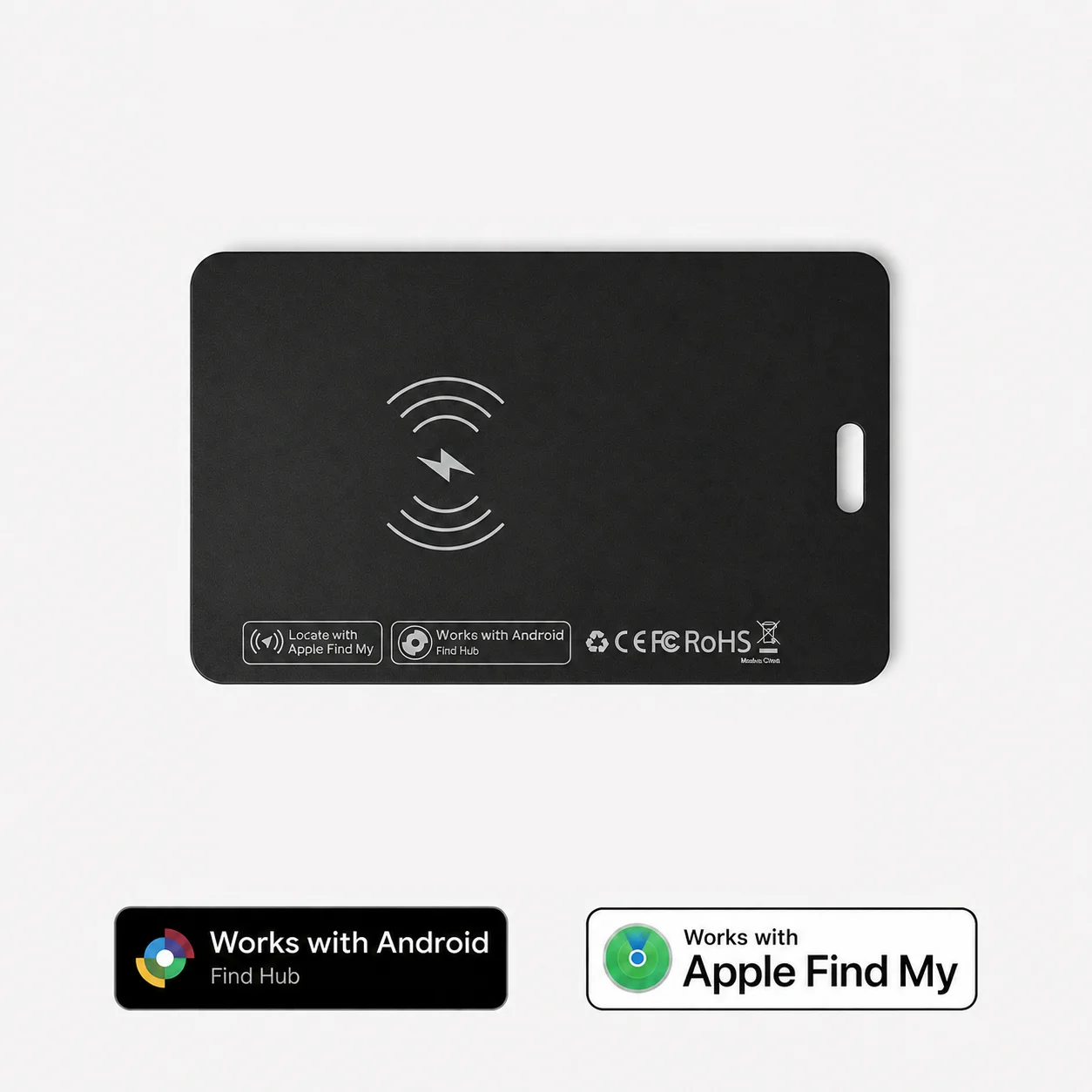 1팩 지갑 추적기 카드, 충전식 초슬림 물품 찾기, iOS 및 안드로이드 호환, 애플 나의 찾기 앱과 호환, 스마트