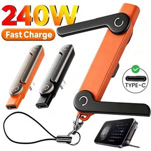 1/2/3개입 타입 C 휴대폰 충전 브래킷 어댑터 240W 고속 충전 OTG 타입-C 남성-USB-C 여성 변환기 접이식 홀더 포함