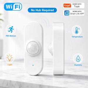 Tuya WiFi 스마트 4-in-1 센서 PIR 모션 감지기 조명 온도 습도 모니터 스마트 라이프 앱 Alexa Google 홈 오토메이션