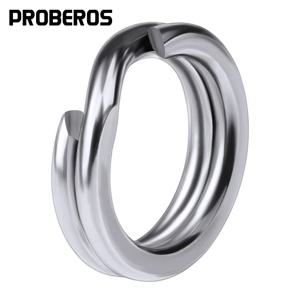 PROBEROS 50개 크랭크하드 베이트용 낚시용 스플릿 링 실버 스테인레스 스틸 0 # -12 #   낚시 연결부품 액세서리 태클