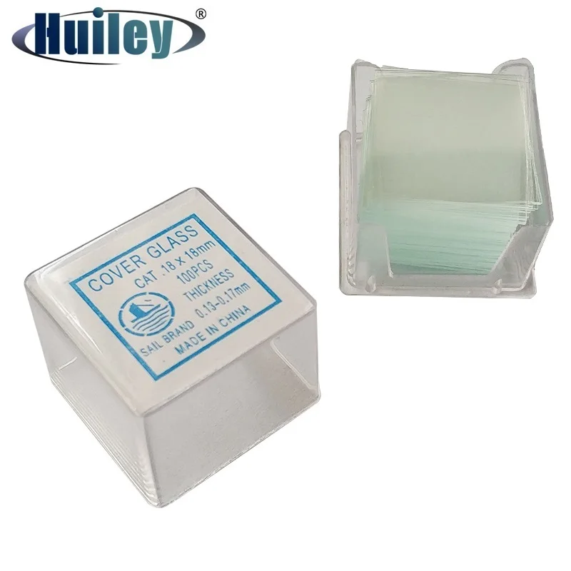 100개 전문가용 유리 커버 글라스 현미경 커버 슬립 18x18mm 현미경 슬라이드 커버 도매