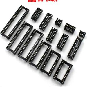 50pcs IC 소켓 DIP SIP 칩 소켓 핀 2.54mm 피치 6/8/14/16/18/20/24/28Pin 24/28/32/40Pin 와이드 IC 소켓 어댑터 솔더 유형