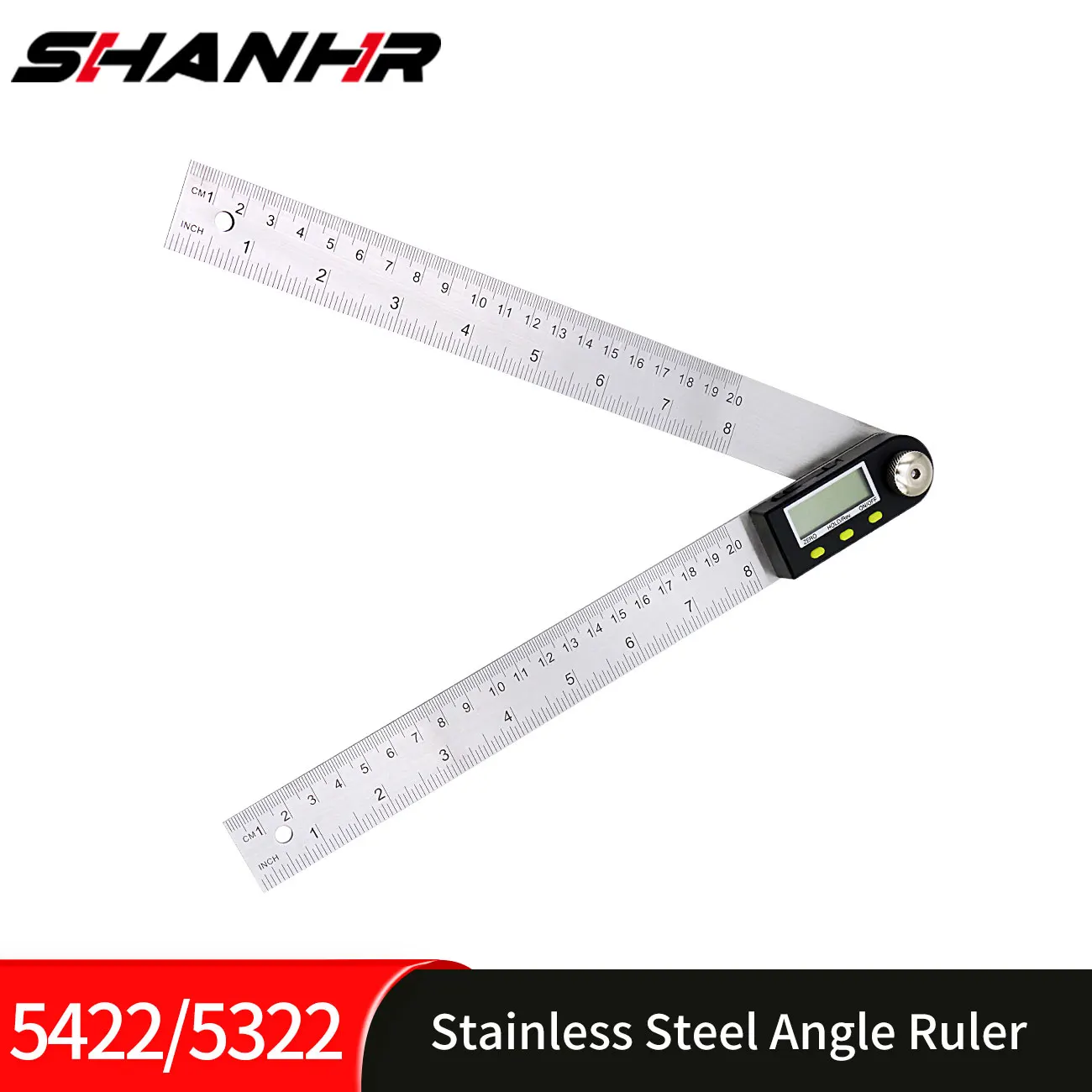 SHANHR 200mm/300mm 디지털 각도계 각도 디지털 자 전자 각도기 각도 측정기