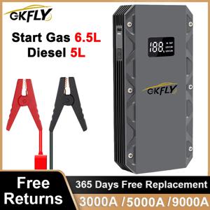 GKFLY 차량 점프 스타터 3000A/5000A/9000A 12V 시동 장치 파워 뱅크 차량 배터리 부스터 충전기 휘발유 디젤 차량용 스타터