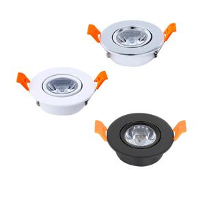 알루미늄 라운드 LED 디밍이 가능한 천장 통 1W 3W AC90-260V DC12V 최근 LED 스포트 라이트 Led 전구 컷아웃 50mm 드라이버 포함