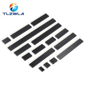 100PCS 단일 행 핀 암 헤더 소켓 피치 2.54mm 1*2p 3p 4p 5p 6p 7p 8p 9p 10p 12p 14p 16p 18p 20p 22p 40p 핀 커넥터