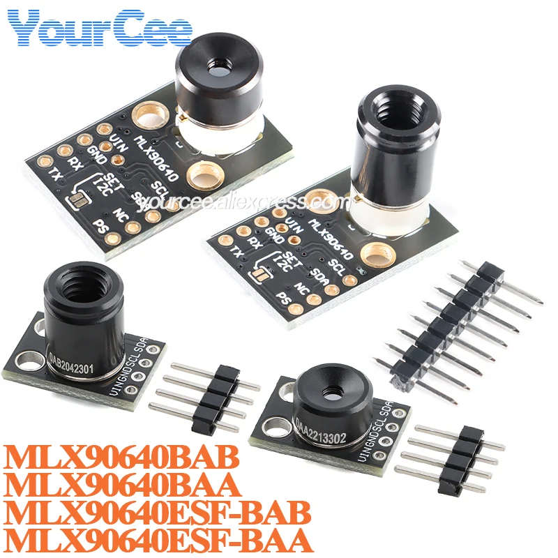 적외선 온도 측정 도트 매트릭스 센서 열화상 모듈, MLX90640BAA MLX90640BAB IR, 32x24 GY-MCU90640 MLX90640