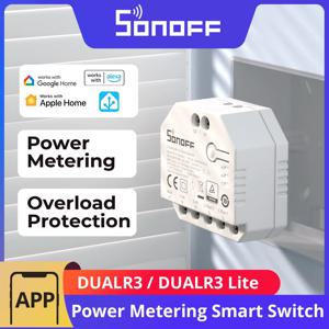 SONOFF DUALR3 / DUALR3 Lite 2갱 듀얼 릴레이 모듈 DIY Wi-Fi 미니 스마트 스위치 전력 측정 제어 (eWeLink, Alexa, Google 지원)