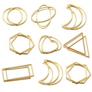 10pcs 많은 골드 스테인레스 스틸 문 귀걸이 만들기 용품 Diy 쥬얼리 결과에 대한 베젤 귀걸이 매력 커넥터 대량