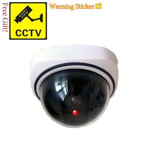 크리 에이 티브 가짜 화이트 돔 카메라 더미 CCTV 카메라 2AAA 배터리 겁 감시 보안 시스템을 통해 빨간색 Led 전원 깜박임