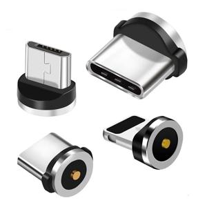 2022 새로운 라운드 마그네틱 케이블 플러그 유형 C 마이크로 USB C 플러그 고속 충전 전화 Microusb Type-C 자석 충전기 플러그