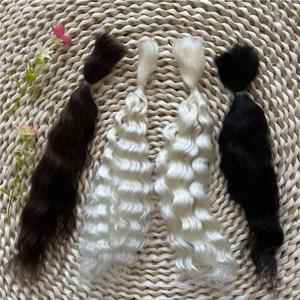좋은 품질 다시 태어난 아기 인형/Bjd 인형 블랙 브라운 색상 Bbay Reborn Real Mohair에 대한 새로운 모헤어 곱슬 화이트 색상