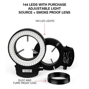 RF4 현미경 조정 가능한 144 LED 조명 산업용 쌍안 입체 렌즈 돋보기 링 광원