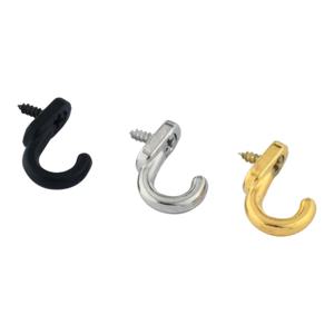 10pcs 작은 후크 w/나사 합금 벽 걸이 17mm/0.67in 빈티지 블랙 실버 골드 주방 욕실 키 타월 모자 코트 가방 마스크