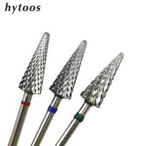 HYTOOS 원뿔 모양 네일 드릴 비트 카바이드 밀링 커터, 매니큐어 로터리 버 전기 드릴 액세서리 도구