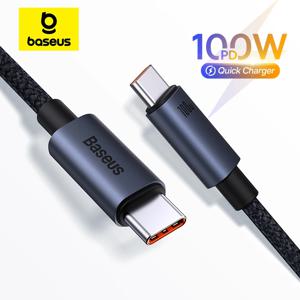 Baseus USB C에서 C타입 충전 케이블, 아이폰 16, 15 플러스, 프로 맥스, 맥북, 샤오미, 삼성용 데이터 코드, 100W
