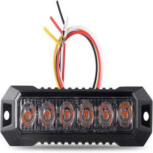 6-LED 깜박임 경고 스트로브 램프 자동차 차량 LED 미니 그릴 헤드 동기화 플래시 조명 비상 스트로보 비콘 위험 경고