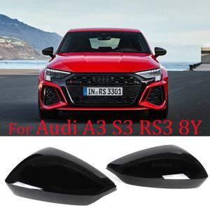탄소 섬유 백미러 캡 윙 사이드 미러 커버 Audi A3 S3 RS3 8Y RS 3 2021 2022 2023 2024 교체