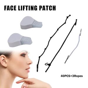 40Pcs 인스턴트 보이지 않는 얼굴 스티커 목 눈 이중 턱 리프트 V 모양 테이프 메이크업 Facelifting 패치 접착제