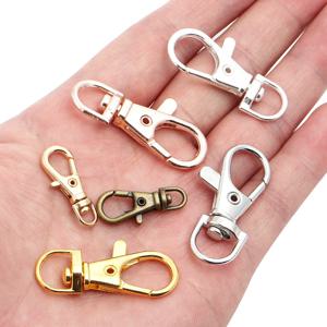 10pcs 분할 키 링 회전 커넥터 쥬얼리에 대 한 Carabiner 찾기 골드 실버 도금 랍스터 걸쇠 후크 DIY 키 체인 만들기