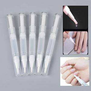 5Pcs 3ml 투명 트위스트 네일 트위스트 펜 브러쉬 화장품 용기 펜 립글로스 튜브와 빈 투명 네일 오일 펜
