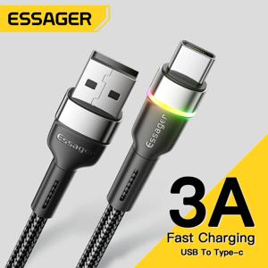 Essager 3A USB 유형 C 케이블 USB A-유형 C Xiaomi poco 전화 용 고속 충전 케이블 Samsung Redmi 데이터 코드 충전기 와이어