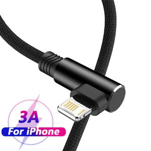 90도 USB 케이블 iPhone 14 13 12 11 Pro Max X XR 6s 7 8 Plus 2m 3m 리드 휴대 전화 고속 충전 코드 데이터 충전기 와이어