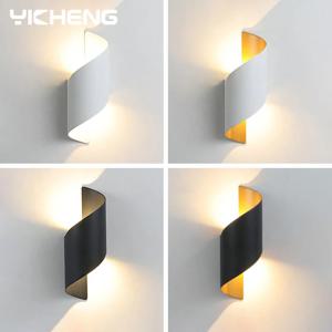 나선형 디자인 LED 벽 램프 10W 실내 벽 조명 방수 야외 현대 노르딕 Sconce 램프 인테리어 벽 조명 홈 장식