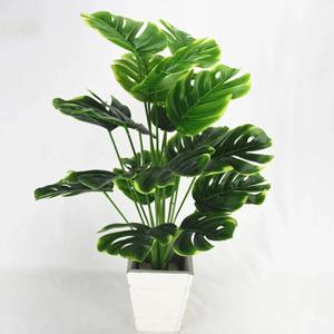 인공 식물 녹색 팜 잎 Monstera 홈 정원 거실 침실 발코니 장식 열대 플라스틱 가짜 식물 긴