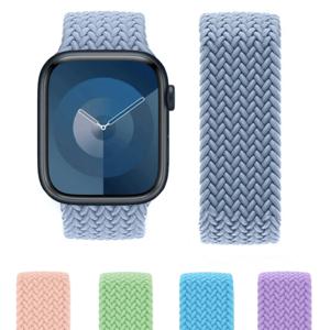 Apple Watch 밴드용 땋은 솔로 루프 스트랩 나일론 49 45 44 41 40 38 42 46mm Correa 팔찌 iwatch 시리즈 10 9 8 7 6 5 Ultra 2