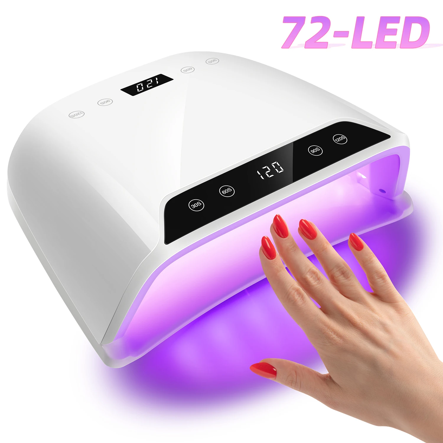 매니큐어 건조 젤 매니큐어에 대 한 320W 큰 공간 UV LED 네일 램프 두 개의 LCD 화면 네일 살롱 도구와 72 LED 네일 건조기