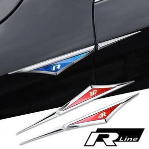 폭스바겐 vw r 레이싱 r라인 파사트 골프 3 4 5 6 7 mk4 mk5 mk7 티구안 투아렉 3D 합금 자동차 스티커, 자동차 액세서리, 2 개