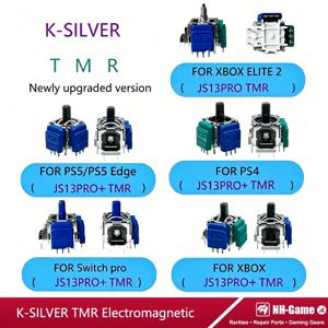 10개/20개입 K-SILVER JS13 Pro+ TMR 전자기식 조이스틱, PS5 게임패드용 3D 아날로그 스틱, XBOX 컨트롤러용 교체용 엄지 스틱