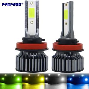72W 16000LM 자동차 헤드라이트 H4 H7 H1 LED H11 H8 H9 H27 881 블루 6000K 레몬 그린 자동차 안개등 H3 9005 HB3 9006 12V LED 전구 F2C