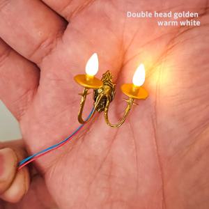 1pc HO 스케일 미니어처 벽 램프 1:87 3V 모델 라이트 Diy 모델 만들기 장난감 디오라마 용 건축 건물 레이아웃 장식