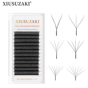XIUSUZAKI W 모양의 꽃 2D 3D 4D 5D 6D 7D 8D 자동 꽃 미리 만들어진 팬 속눈썹 확장 자연 yy 개별 속눈썹