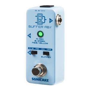 SONICAKE 버퍼 ABY 라인 셀렉터 AB 스위치 미니 기타 이펙트 페달 버퍼 스위치가있는 트루 바이 패스 QSS-23