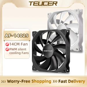 TEUCER 냉각 케이스 선풍기 4 핀 PWM 600-1500RPM 고성능 케이스 선풍기, 14cm 유압 베어링 섀시 라디에이터, 140mm