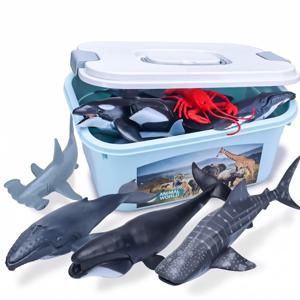 14-22CM 해양 동물 액션 피규어 Sealife Shark Whare Megalodon 모델 인형 PVC 홈 인테리어 어린이 교육 장난감 선물
