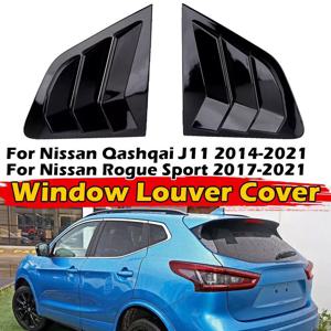 닛산 로그 스포츠 2017-2021 Qashqai J11 2014-2021 자동차 후면 루버 창 사이드 셔터 커버 트림 스티커 벤트 스쿠프 카본