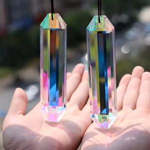 무지개 반사 크리스탈 선캐처 면 유리 샹들리에 프리즘, 교체 펜던트, 창문 걸이 장식, 76mm, 120mm